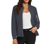 Chaqueta para mujer Chic Y Elegant - Blusa para mujer, algodón, cuello redondo, manga larga, Tops casuales, Outwear Otoño, abrigo al aire libre, abrigo de color puro Tops Relaxed Outwear con