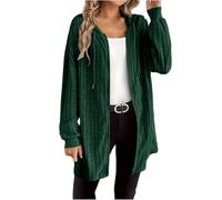 Chaqueta para mujer de media temporada larga - Chaqueta ligera para mujer, chaqueta fina, cárdigan informal, sudadera color puro, protección solar, chaquetas con cremallera, chaquetas holgadas