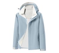 Chaqueta para mujer, impermeable, con capucha, extraíble, chaquetas de senderismo, Softshell para mujer, abrigo transpirable, chaquetas de moda, chaqueta informal con cremallera y bolsillo, chaqueta