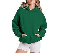Chaqueta para mujer, talla grande, sudadera con capucha, ligera, sudaderas, con bolsillo, con capucha, manga larga, abrigos, color liso, chaqueta de poliéster, ropa deportiva, Loungewear, verde, L