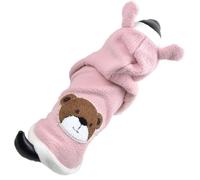 Chaqueta para perros de Polar Sherpa con osito y capucha con orejas, rosa