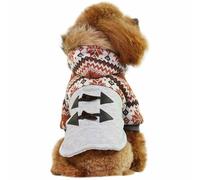 Chaqueta para perros GogiPet con patrón noruego de reno, marrón