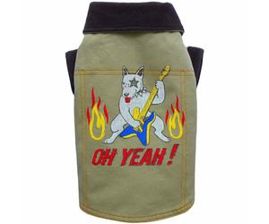 Chaqueta para perros "Perro Rockero" de DoggyDolly, en color crema - 50% de descuento