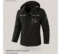 Chaqueta Parka Casual de Hombre con Múltiples Bolsillos para /Otoño, parka de estilo utilitario, de abrigo versátil para , ideal para uso diario, desplazamientos y actividades al aire libre