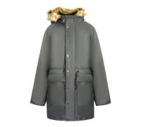 Chaqueta parka negra con capucha y relleno de algodón encerado de Fred Perry