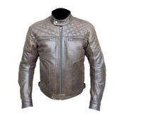 CHAQUETA PIEL CUERO STINA NORAM MARRON ENVEJECIDO - Color: MARRON, Talla: Talla L