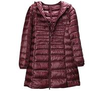 Chaqueta Plumas Ligeros Mujer Largo Plumifero Ultraligero Mujer Invierno Plumífero Ligero Mujer Talla Grande Anorak Mujer Plumon Puffer Jacket Plumiferos Largos Abrigo Pluma Mujer Plumones Burdeos 5XL