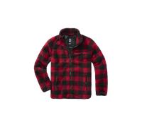 Brandit Teddyfleece Chaqueta, negro/rojo, Talla S