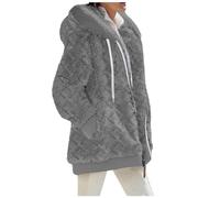 Chaqueta polar caliente para mujer con capucha cálida chaqueta con capucha con cremallera sudadera ligera de gran tamaño confort abrigos elegante elegante polar chaqueta curvada clásica chaqueta a