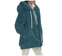 Chaqueta polar caliente para mujer con capucha cálida chaqueta con capucha con cremallera sudadera ligera de gran tamaño confort abrigos elegante elegante polar chaqueta curvada clásica chaqueta a