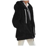 Chaqueta polar caliente para mujer con capucha cálida chaqueta con capucha con cremallera sudadera ligera de gran tamaño confort abrigos elegante elegante polar chaqueta curvada clásica chaqueta a