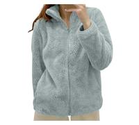 Chaqueta polar de color liso para mujer, cuello con cremallera, abrigo acogedor Sudaderas compatible with Polares Chica