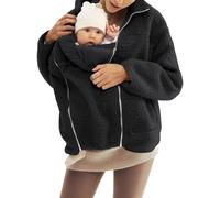 Chaqueta polar genérica para mujer cálida media temporada suave espesar elegante y elegante cárdigan de felpa térmica de gran tamaño chaqueta de invierno casual Sherpa Top con cremallera clásica