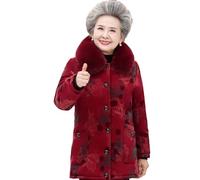 Chaqueta Polar para Mujer - Abrigo Mujer Mayor Ropa De Solapa Invierno Agregar Chaqueta Cálida De Terciopelo Traje De Abuela Femenina Abrigo Parkas Abrigo Ropa De Abrigo, Estilo A, XL