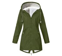 Chaqueta polar para mujer cálida con capucha - Chaqueta a prueba de viento para mujer, impermeable, abrigo grande, chaqueta casual de gabardina, abrigo largo con cremallera gabardina, senderismo al