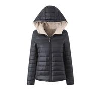 Chaqueta polar para mujer de longitud media con capucha, chaqueta acolchada para mujer de invierno cálida impermeable con cremallera, abrigos y chaquetas anorak cortavientos, chaquetas de senderismo