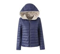 Chaqueta polar para mujer de longitud media con capucha, chaqueta acolchada para mujer de invierno cálida impermeable con cremallera, abrigos y chaquetas anorak cortavientos, chaquetas de senderismo