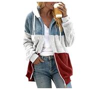 Chaqueta polar para mujer, elegante, con cremallera, con capucha, con bolsillo, forro polar, sudaderas, de gran tamaño, peluches, manga larga, sudaderas, con capucha, abrigo