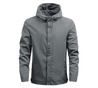 Chaqueta Primavera Hombre -Chaquetones De Acolchado sólido informal otoño invierno deportivo con cremallera ropa béisbol con bolsillo voladora (Dark Gray XXL)