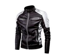 Chaqueta Protectora De Moto Motocross Para Mujeres Y Hombres, Chaqueta De Cuero Para Hombre Chaqueta De Cuero Térmica Vintage Con Cuello Alto Muchos Bolsillos Chaqueta De Moto