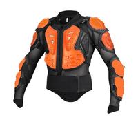 Chaqueta Protectora Integral Motociclistas Adultos, Protector Pecho Espalda y Columna Vertebral, Equipo de protección para Motocross odoterreno Motos de Cross ATV y MTB ,Orange-S
