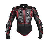 Chaqueta protectora transpirable para motocross, chaqueta de manga larga, armadura para scooter, MTB, Enduro (negro y rojo, L)