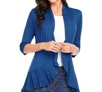 Chaqueta Punto Mujer Cardigan Mujer Cardigan Fiesta Liso Tops for Women Trendy Cardigans Casual Navidad Chaqueta Elegante Invierno Womens Tops Jersey De Punto Frente Abierto Marina de Guerra XL