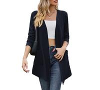 Chaqueta Punto Mujer Cardigan Mujer Cardigans Elegante Largo Tops for Women Trendy Cardigan Cálido Navidad Chaqueta Fiesta Otoño Womens Tops Jersey De Punto Liso Marina de Guerra XXL