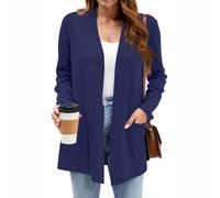 Chaqueta Punto Mujer Jersey Mujer Invierno Cardigan Fino Largo Womens Tops Cardigans Fiesta Halloween Chaqueta Cálido Otoño Tops for Women Trendy Jersey Casual Manga Larga Marina de Guerra XXL
