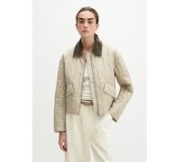 Chaqueta regular acolchada de algodón estilo granero Linen Beige 40