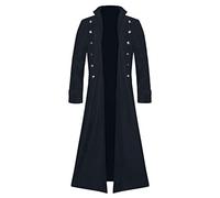 Chaqueta retro steampunk para hombre, uniforme medieval del príncipe caballero, traje vintage para cosplay renacentista, festival de Halloween, fiestas temáticas góticas de disfraces, azul marino, L