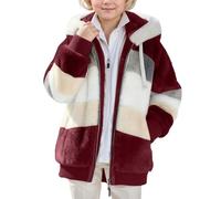Chaqueta Reversible Infantil con Capucha Acolchada de Forro Polar Bicolor y Cremalleras para (7-8 Years)