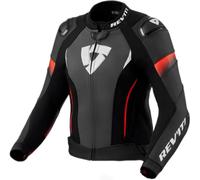 Revit Xena 4 Pro Chaqueta de cuero de moto para mujer, negro-rojo, tamaño 44
