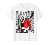Chaqueta roja Glamour Muse Urban Alley Fashion Ink Art Camiseta