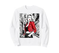 Chaqueta roja Glamour Muse Urban Alley Fashion Ink Art Sudadera