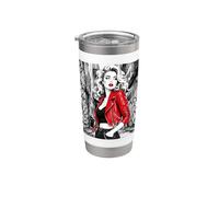 Chaqueta roja Glamour Muse Urban Alley Fashion Ink Art Vaso térmico de acero inoxidable de doble pared