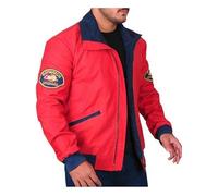 Chaqueta roja ligera de algodón de David Hasselhoff para hombre al estilo de Los vigilantes de la playa, rosso, XS