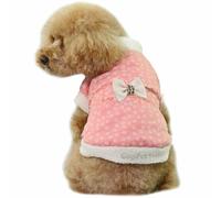 Chaqueta rosa con flores y puntos blancos, mangas cortas para perros