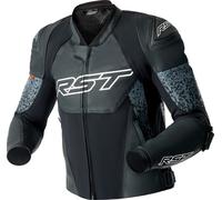 RST Pro Series Supersport-K D3O Chaqueta de cuero de motocicleta perforada, negro/gris, Talla L