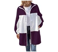 Chaqueta Senderismo Mujer-Chaqueta con Capucha | Abrigo De Senderismo Al Aire Libre con Bolsillos | Chaqueta De Ocio Impermeable Chaqueta Amarilla Mujer Cuero