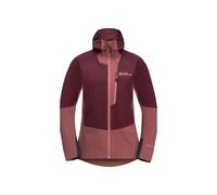 Chaqueta softshell JACK WOLSKIN ALPSPITZE HOODY para mujer (Granate oscuro)