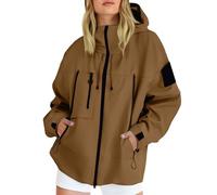 Chaqueta softshell para hombre y mujer, chaqueta de lluvia ligera de gran tamaño, chaqueta de entretiempo, impermeable, transpirable, chaqueta de senderismo con capucha, chaqueta cortavientos