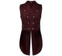 Chaqueta Steampunk para hombre, abrigo gótico, midi negro, chaleco de traje medieval con botones, retro, victoriano, patio, leña clásica, teatro, ropa de vampiro, cosplay, disfraz de Halloween