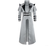 Chaqueta Steampunk para hombre con elementos góticos victorianos asesinos elfos piratas para eventos y fiestas (5XL gris)