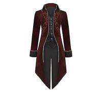 Chaqueta steampunk para hombre tallas grandes, abrigo gótico largo para hombre, abrigo negro clásico, falda medieval, chaleco de traje de corte victoriano, elegante, tuxedo, ropa de vampiro, disfraz