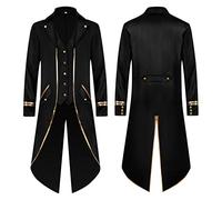 Chaqueta steampunk retro para hombre, estilo gótico medieval, con botones, renacentista, estilo victoriano, corte holgado, clásico, Halloween, príncipe, disfraz de vampiro, cosplay