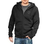Chaqueta Sudadera con Capucha: Biker Pray - Cruz de Hierro/Hoodie Bordado y Impreso/Hoody Zipper Sweater/Hombre-s y Mujer-es/Moto-cicleta/USA/Chopper/Motero/Hooded-Jacket (XL)