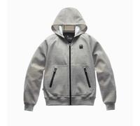 Chaqueta Sudadera Moto Blauer Easy Man Hoody Gris Melange Parche Azul
