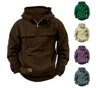 Chaqueta Sudadera para hombre con cremallera con capucha, chaqueta para hombre de media temporada híbrida sudaderas de gran tamaño con capucha casual Abrigo con bolsillo canguro Abrigos vintage