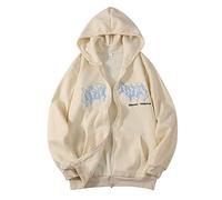 Chaqueta Sudaderas con Cremallera Sudadera de Hip Hop Chaqueta con Capucha con Estampado gótico Moda de Calle Chaqueta de Sudor con cordón Unisex con Capucha 90s E Girl Top Sudaderas 1